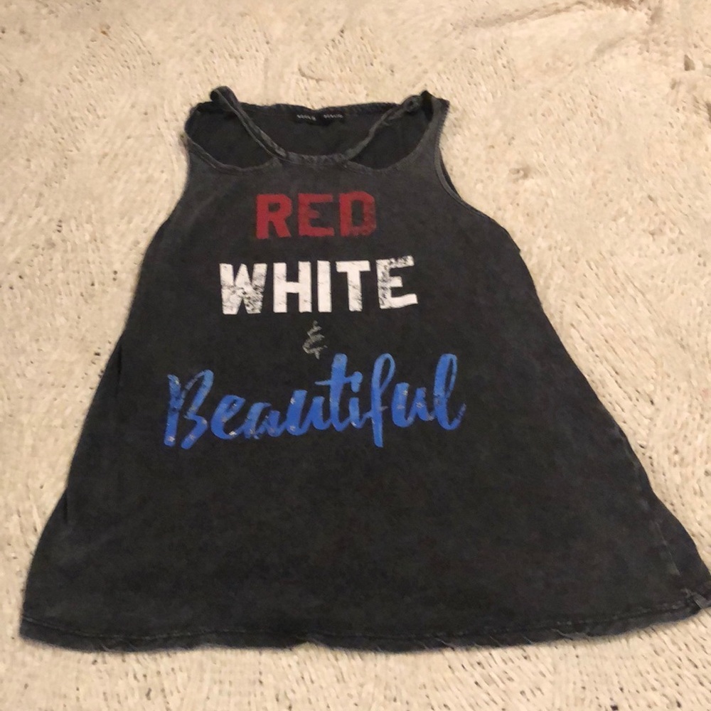 Rock & Republic Women’s S Red, White, & Beautiful Tank Top